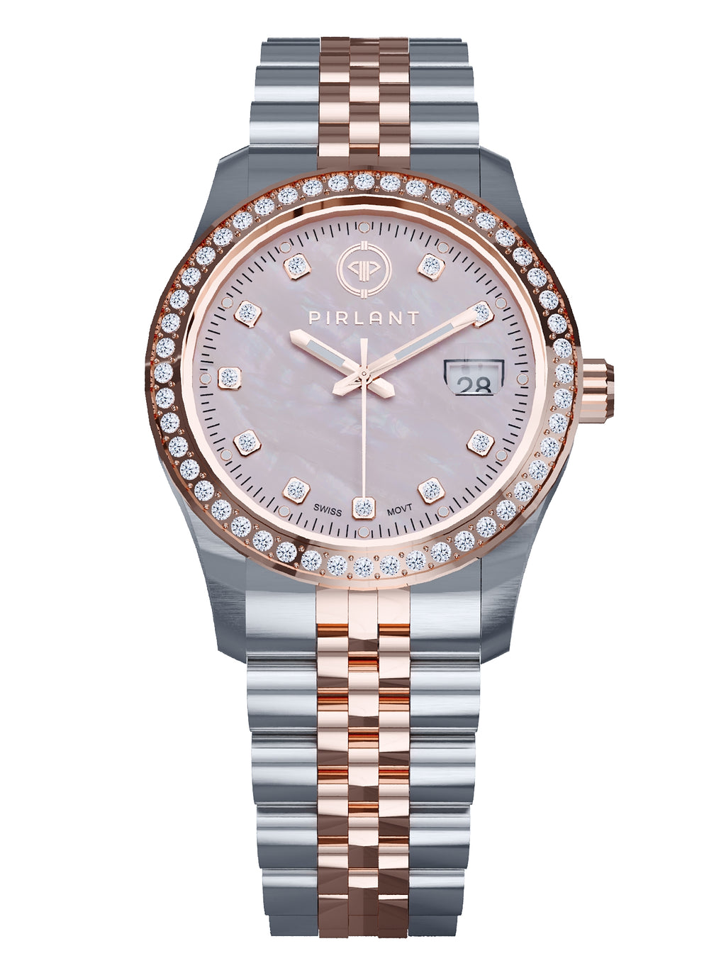 PIRLANT White Mother-of-Pearl Dial Women's Watch