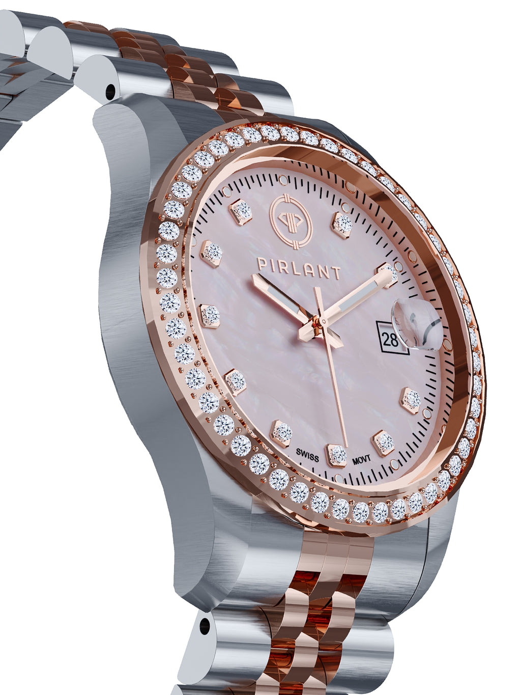 PIRLANT White Mother-of-Pearl Dial Women's Watch