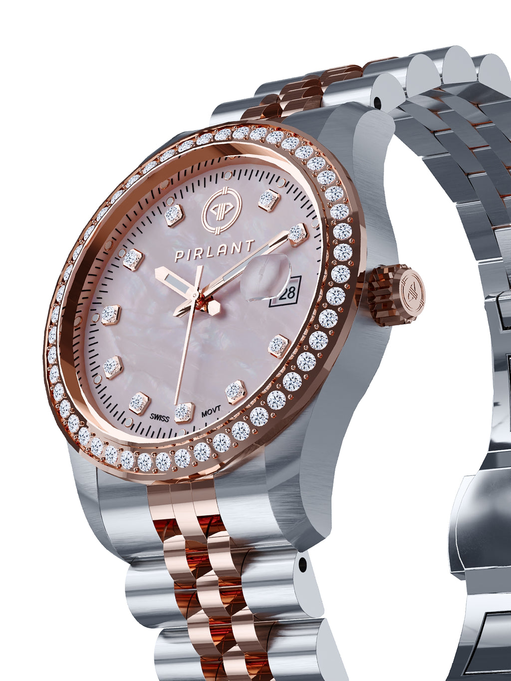 PIRLANT White Mother-of-Pearl Dial Women's Watch