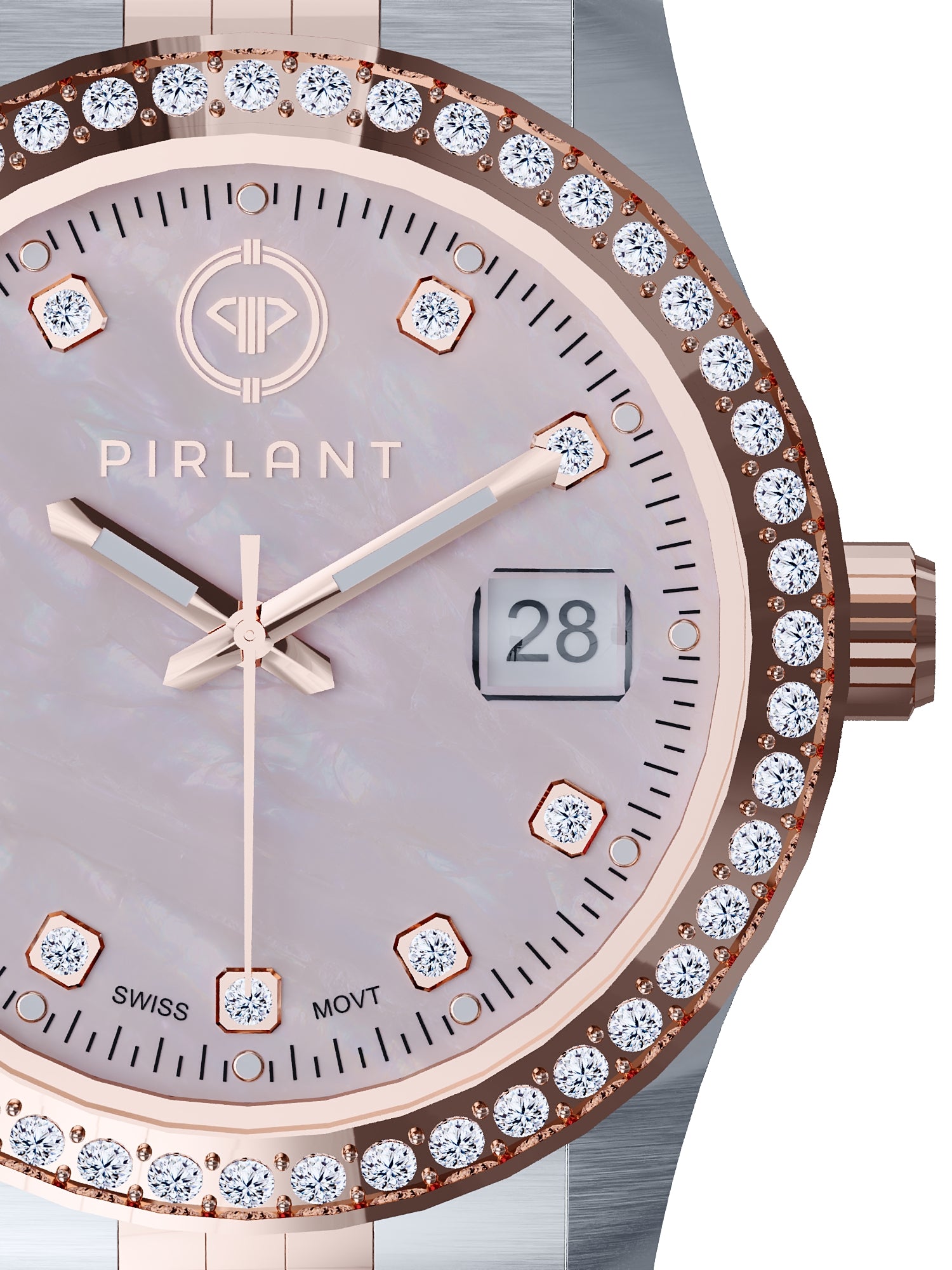 PIRLANT White Mother-of-Pearl Dial Women's Watch