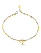 14K Chain Clover Gold Bracelet
