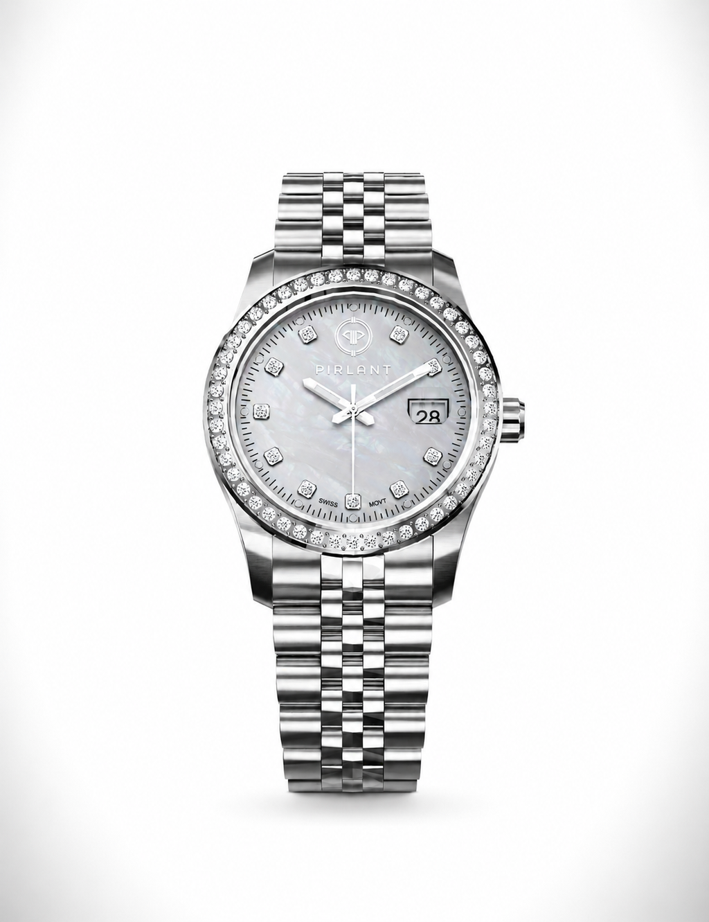 PIRLANT White Mother-of-Pearl Dial Women's Watch
