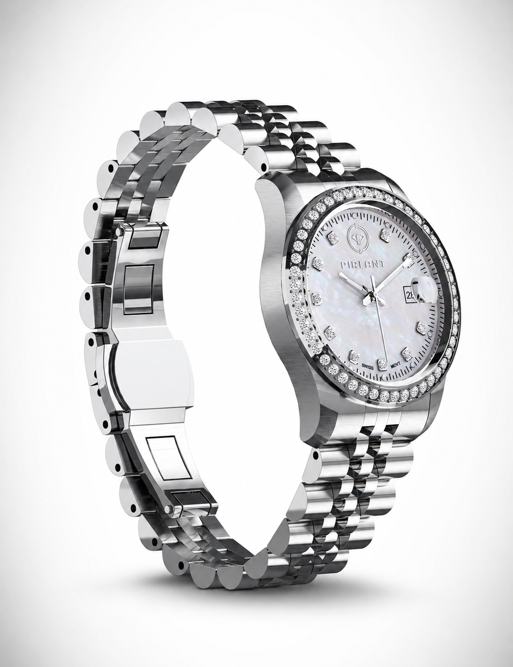 PIRLANT White Mother-of-Pearl Dial Women's Watch