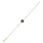Reversible Blue White Mother-of-Pearl Gold Bracelet