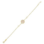 Reversible Pink White Mother-of-Pearl Gold Bracelet