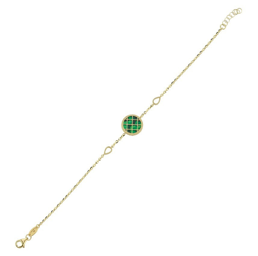 Reversible Green White Mother-of-Pearl Gold Bracelet Main image