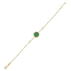 Reversible Green White Mother-of-Pearl Gold Bracelet