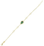 Reversible Green White Mother-of-Pearl Pear Gold Bracelet