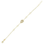 Reversible Pink White Mother-of-Pearl Pear Gold Bracelet