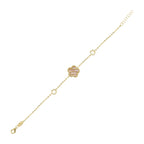 Reversible Pink White Mother-of-Pearl Floral Gold Bracelet