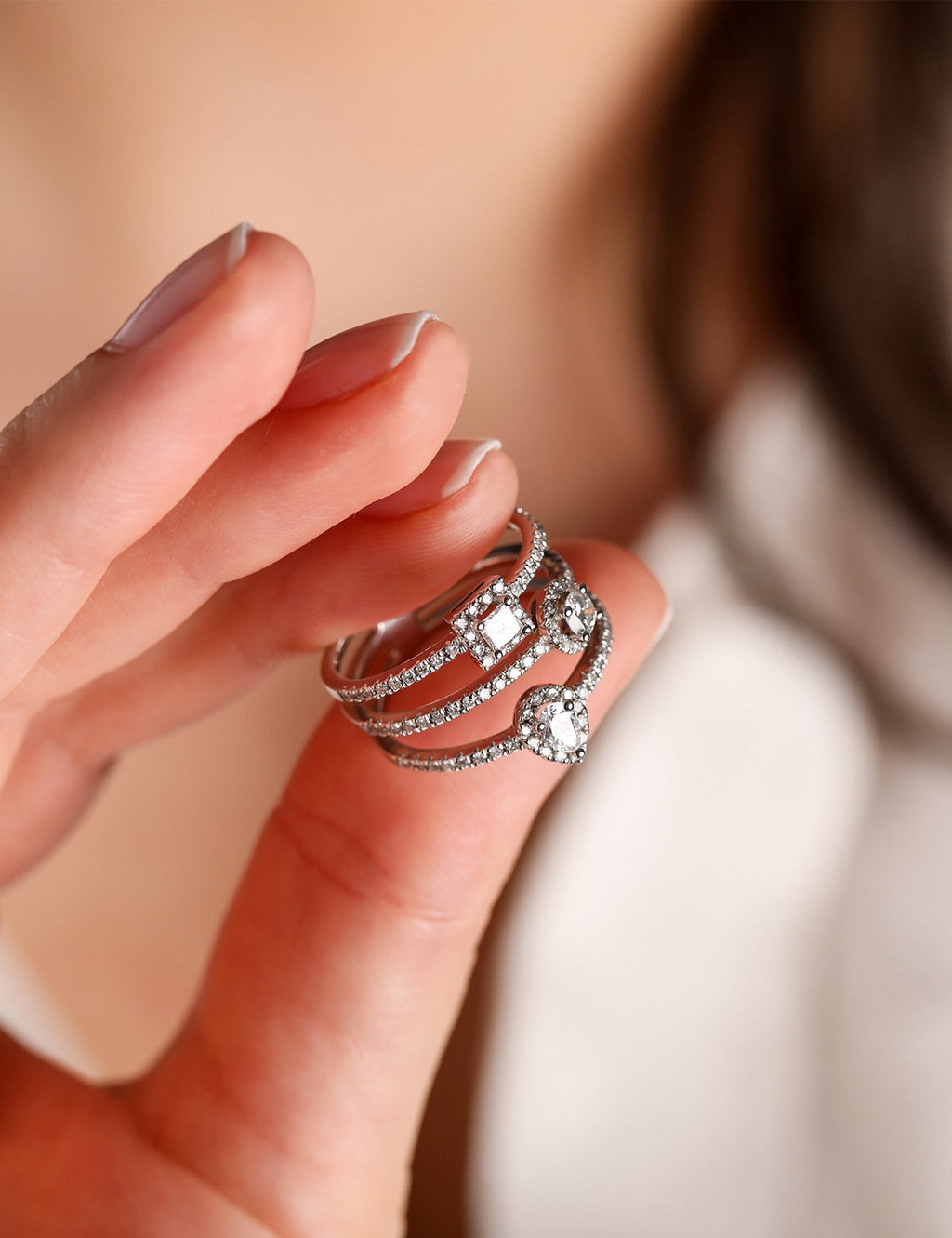 1.02 Carat RowStone-Set Diamond Ring