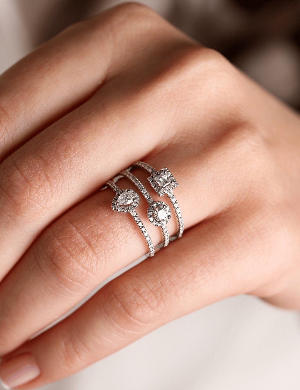 1.02 Carat RowStone-Set Diamond Ring