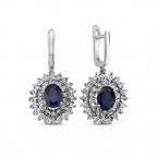 3.39 Carat Diamond Sapphire Earrings
