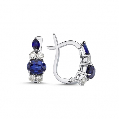 1.32 Carat Diamond Sapphire Earrings Secondary image