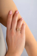 Pink Mother-of-Pearl Floral Italian Gold Ring
