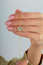Reversible Gray White Mother-of-Pearl Gold Bracelet