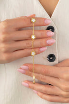 Reversible Pink White Mother-of-Pearl 3 Floral Gold Bracelet