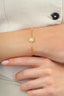 Reversible Pink White Mother-of-Pearl Floral Gold Bracelet