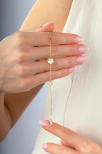 Reversible Pink White Mother-of-Pearl Floral Gold Bracelet