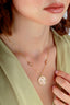 Reversible Pink White Mother-of-Pearl Floral Modern Gold Necklace