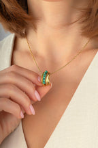 Malachite Stone-Set Gold Necklace