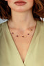 Reversible Purple White Mother-of-Pearl Five Floral Gold Necklace