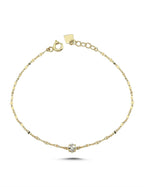 Stone-Set Boomerang Gold Bracelet