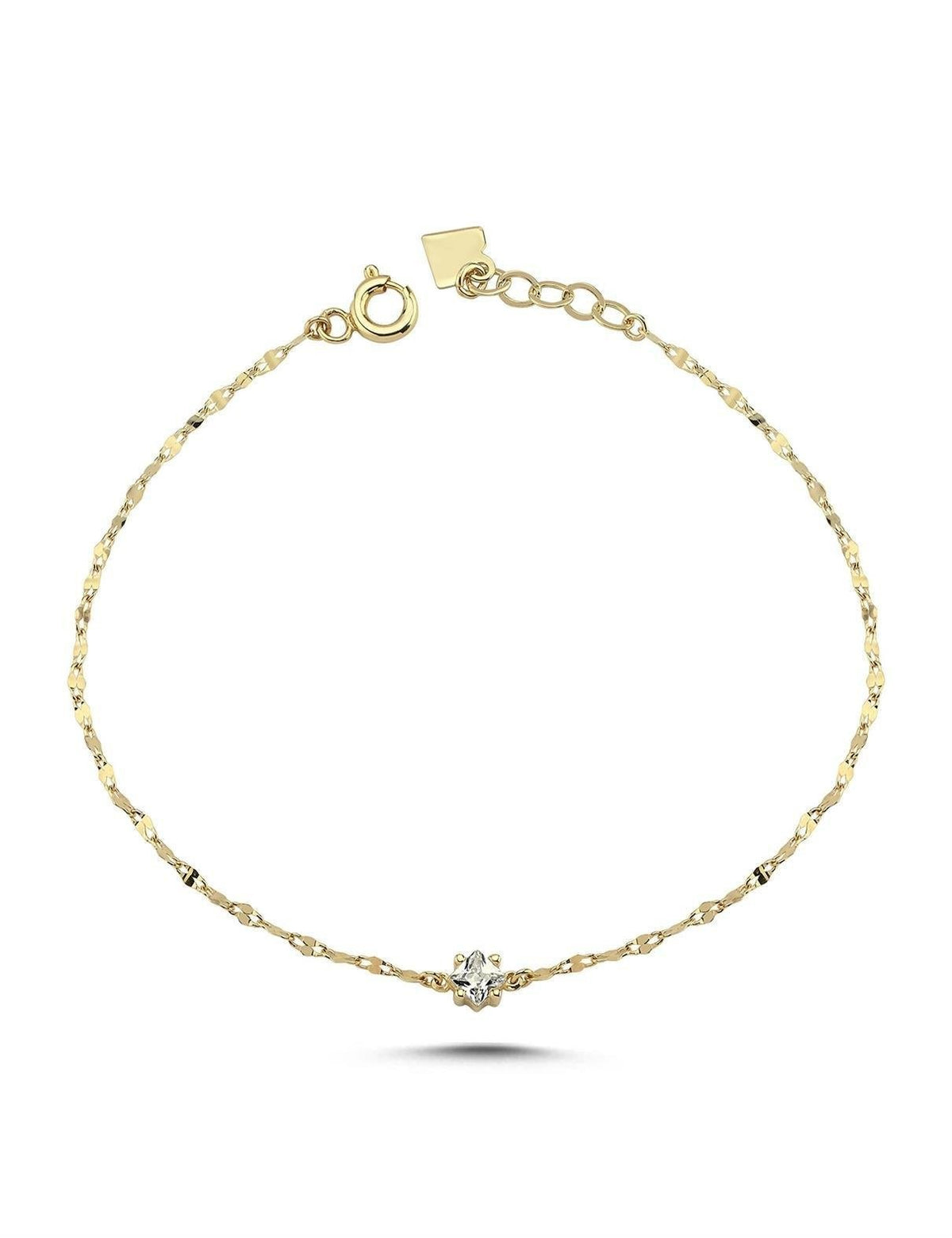 Stone-Set Boomerang Gold Bracelet