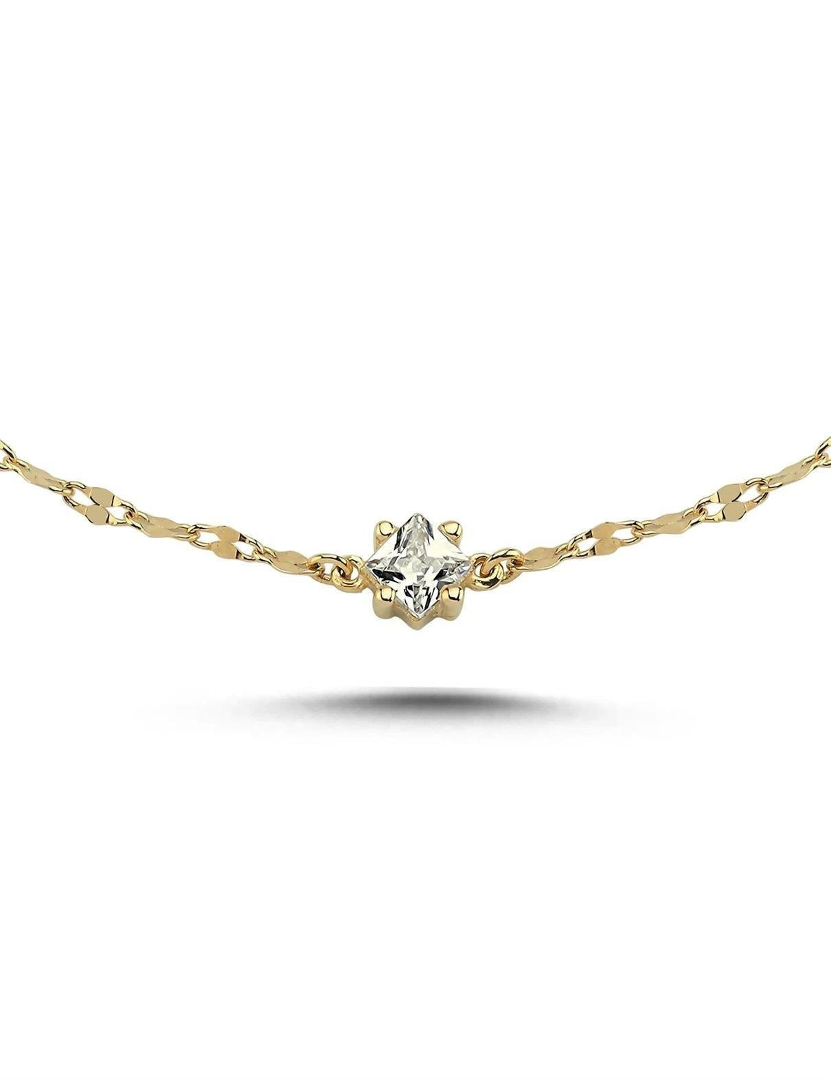 Stone-Set Boomerang Gold Bracelet Secondary image