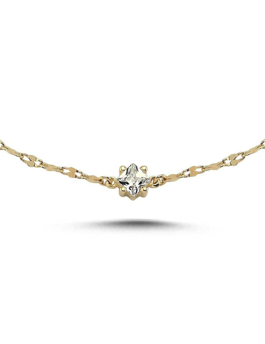 Stone-Set Boomerang Gold Bracelet