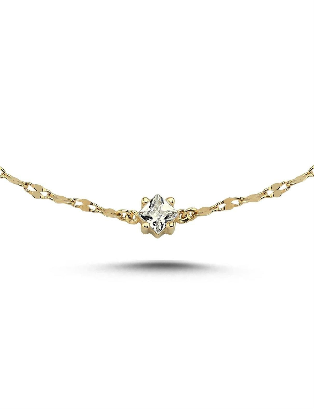 Stone-Set Boomerang Gold Bracelet