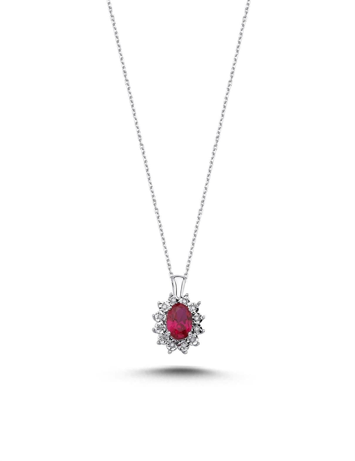 1.08 Carat Diamond Ruby Necklace