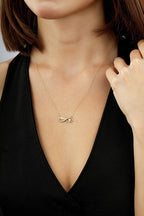 14K Zircon Stone-Set Infinity Gold Necklace