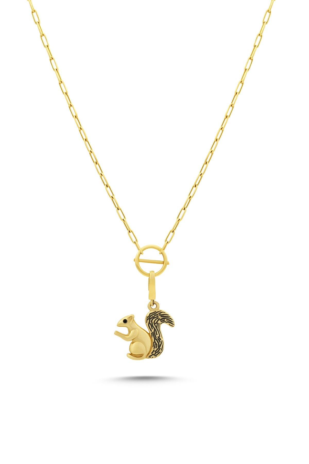 14K Squirrel Motif Gold Necklace