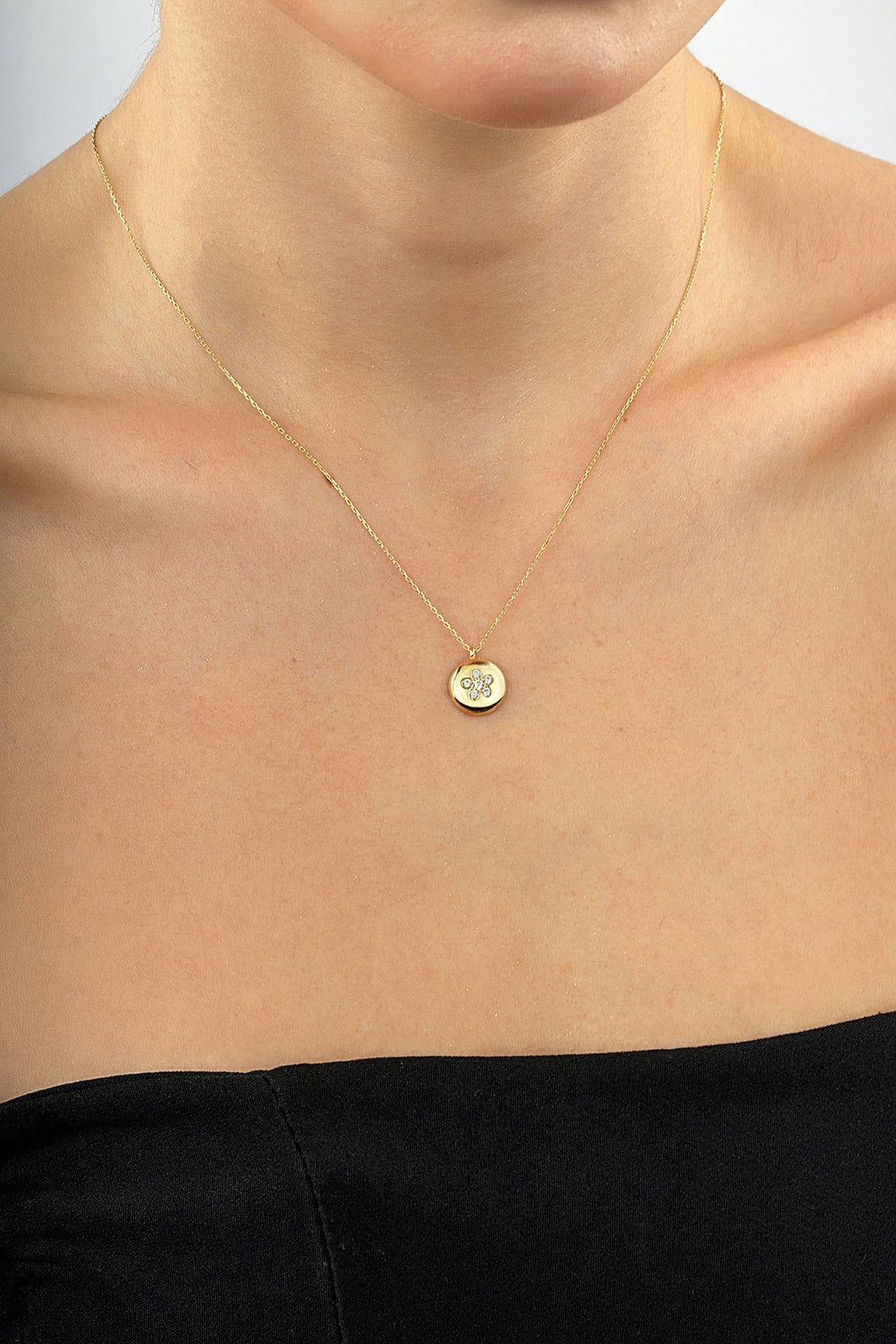 14K Stone-Set Gold Necklace