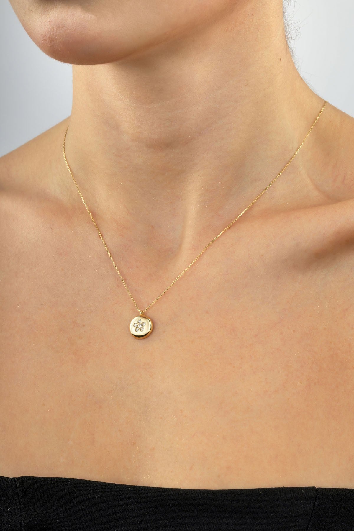 14K Stone-Set Gold Necklace