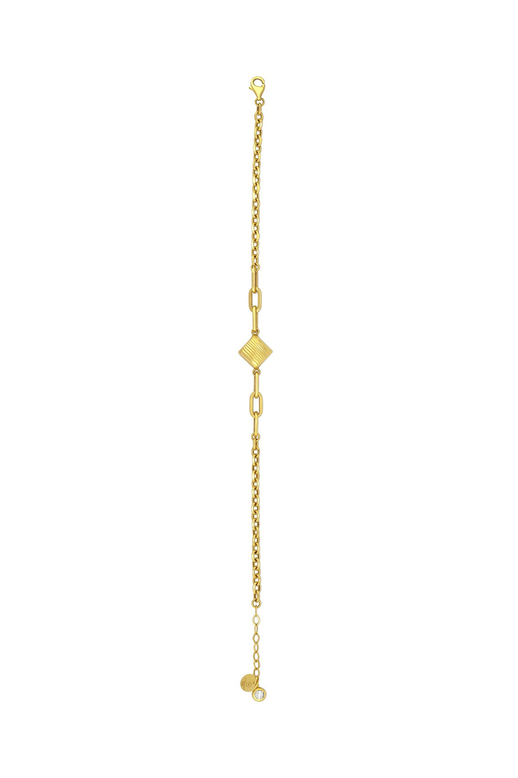 14K Rectangular Paperclip Gold Bracelet