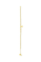 14K Paperclip Dangle Heart Gold Bracelet