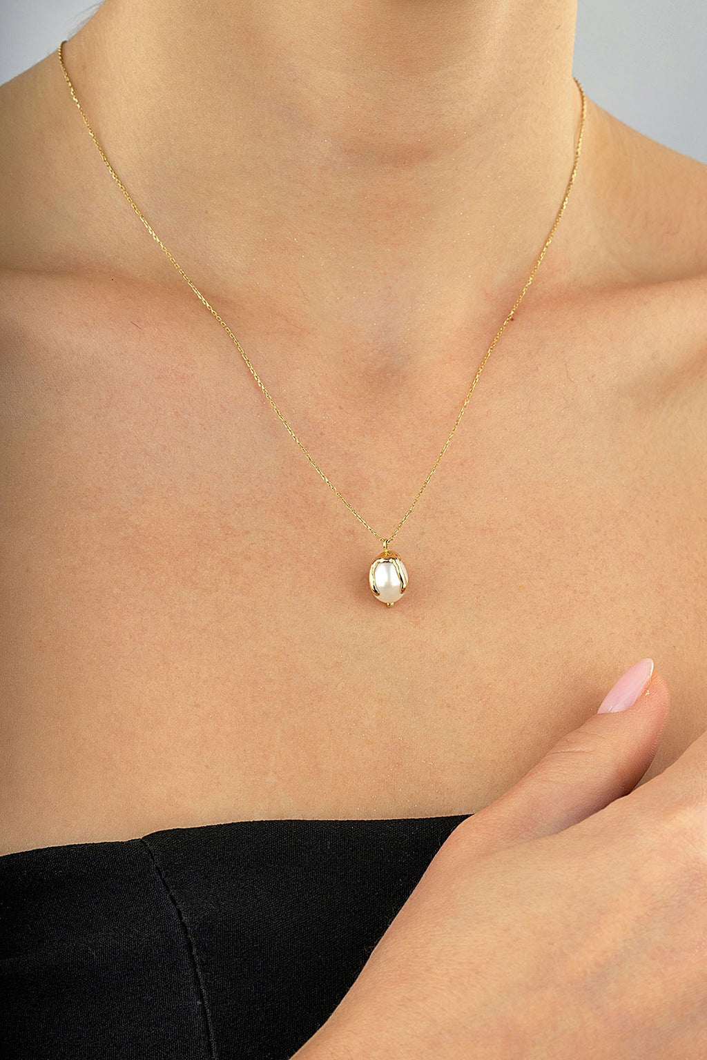 14K Pearl Gold Necklace