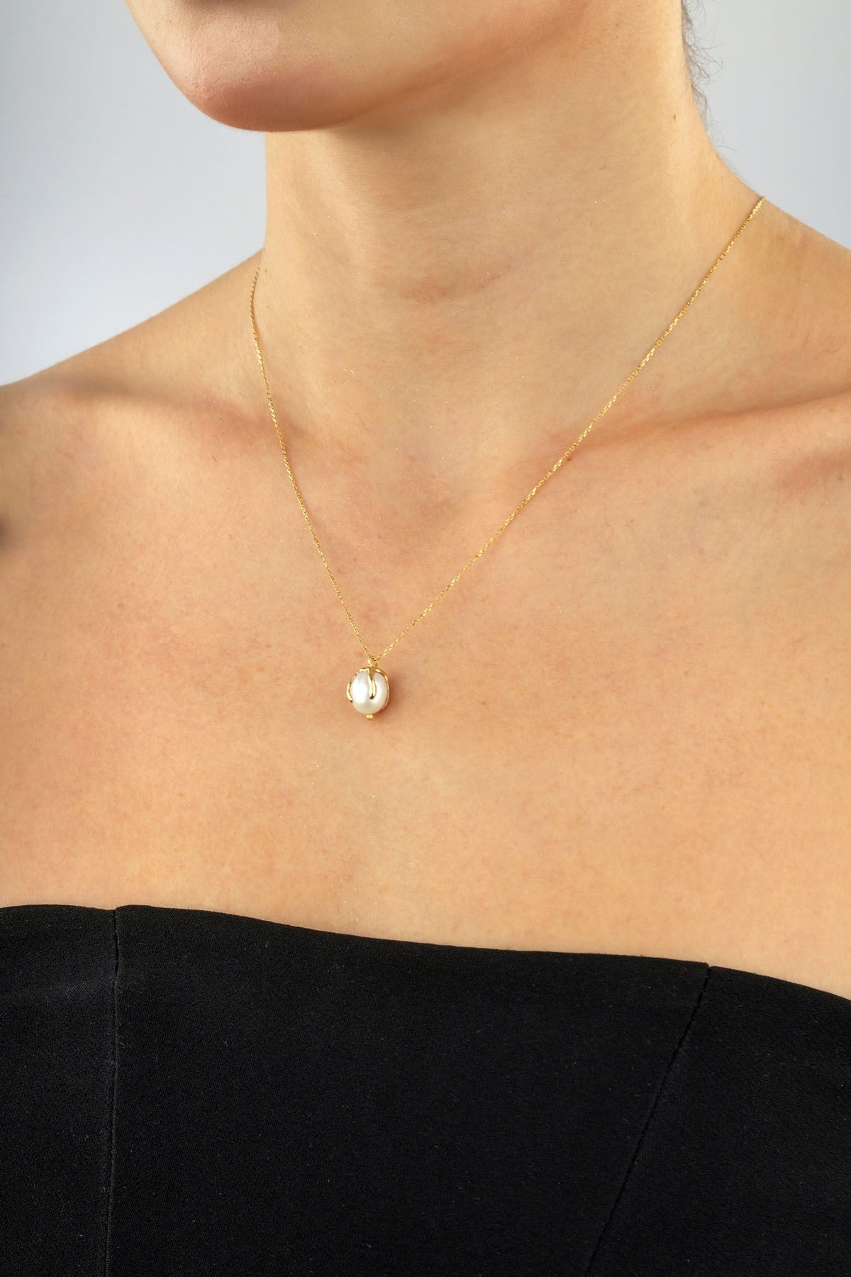 14K Pearl Gold Necklace