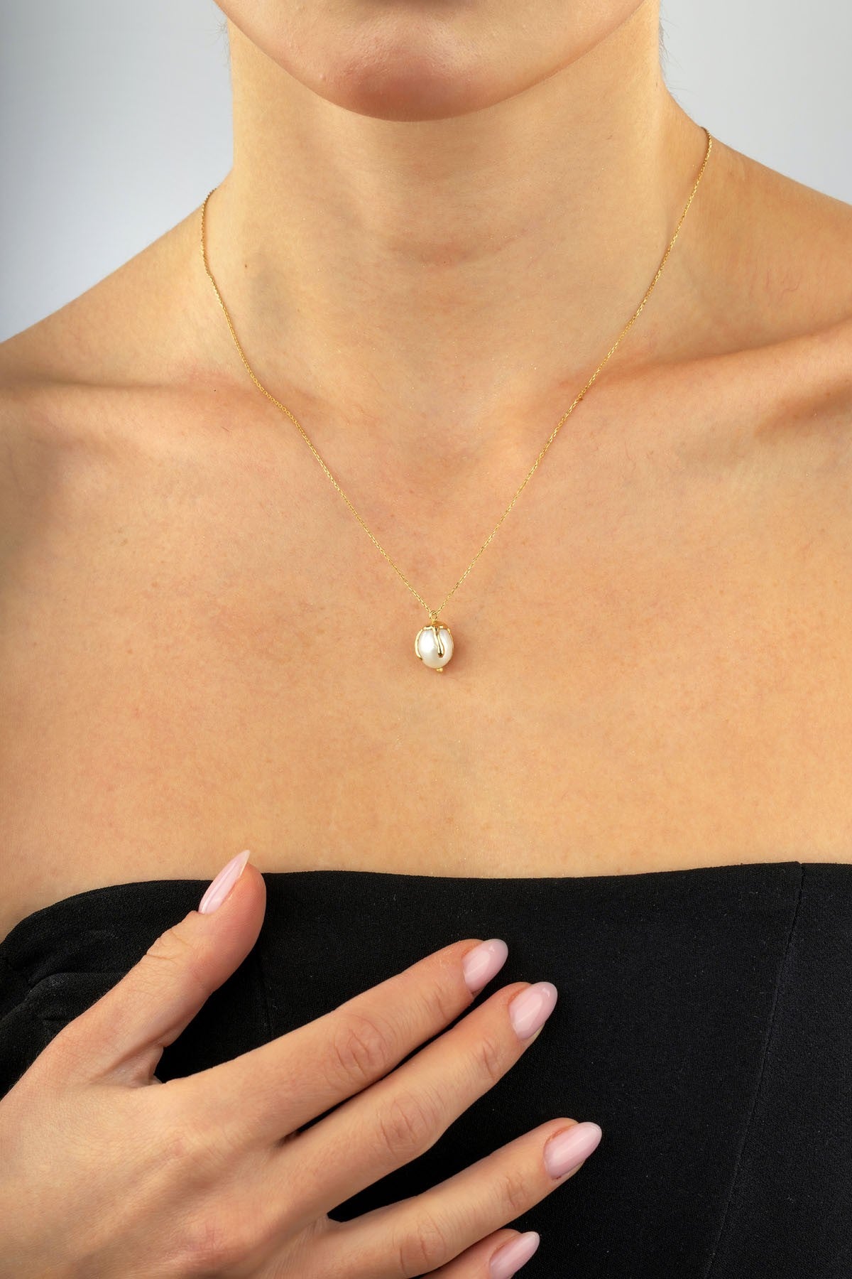 14K Pearl Gold Necklace