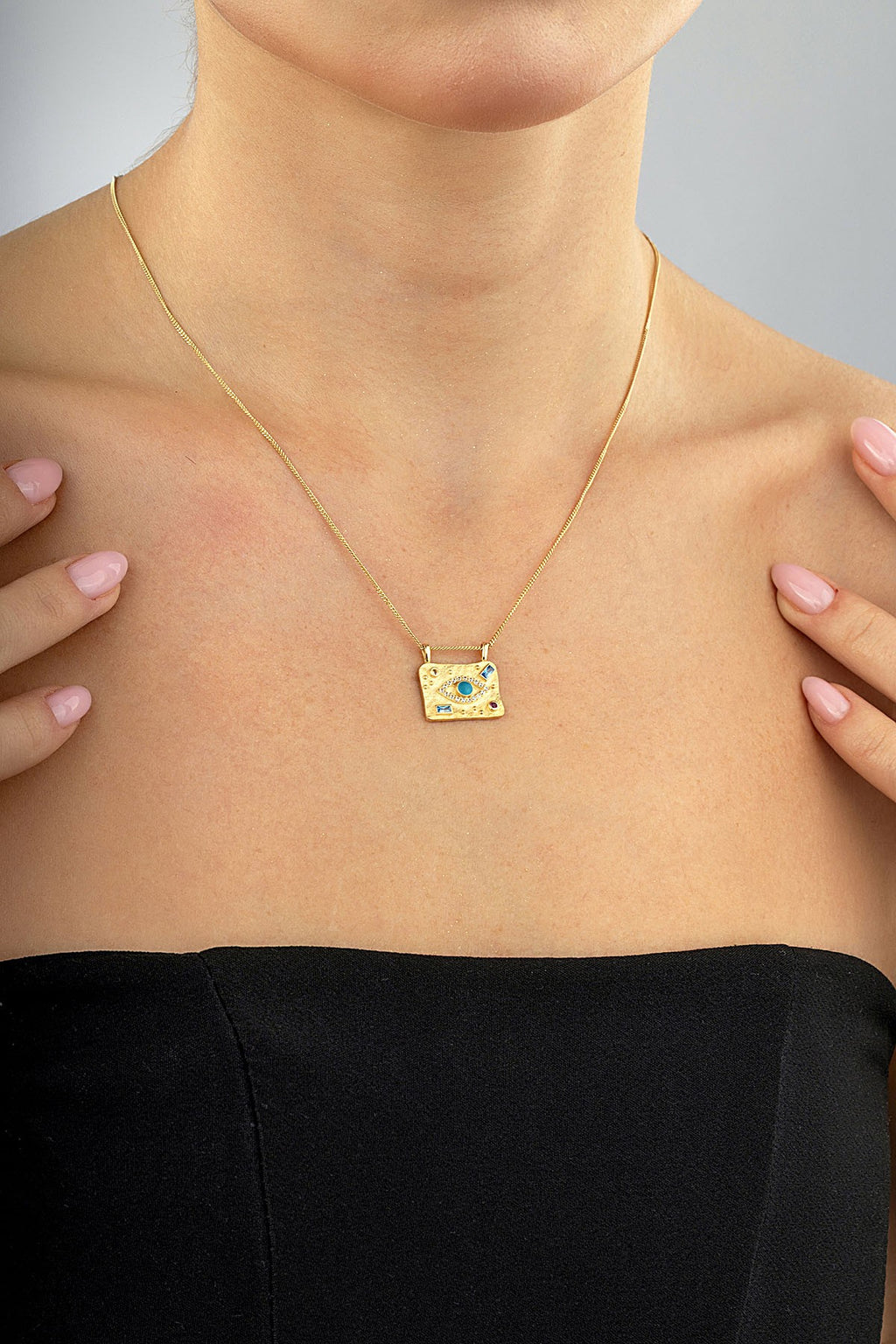 14K Stone-Set Gold Necklace