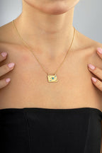 14K Stone-Set Gold Necklace