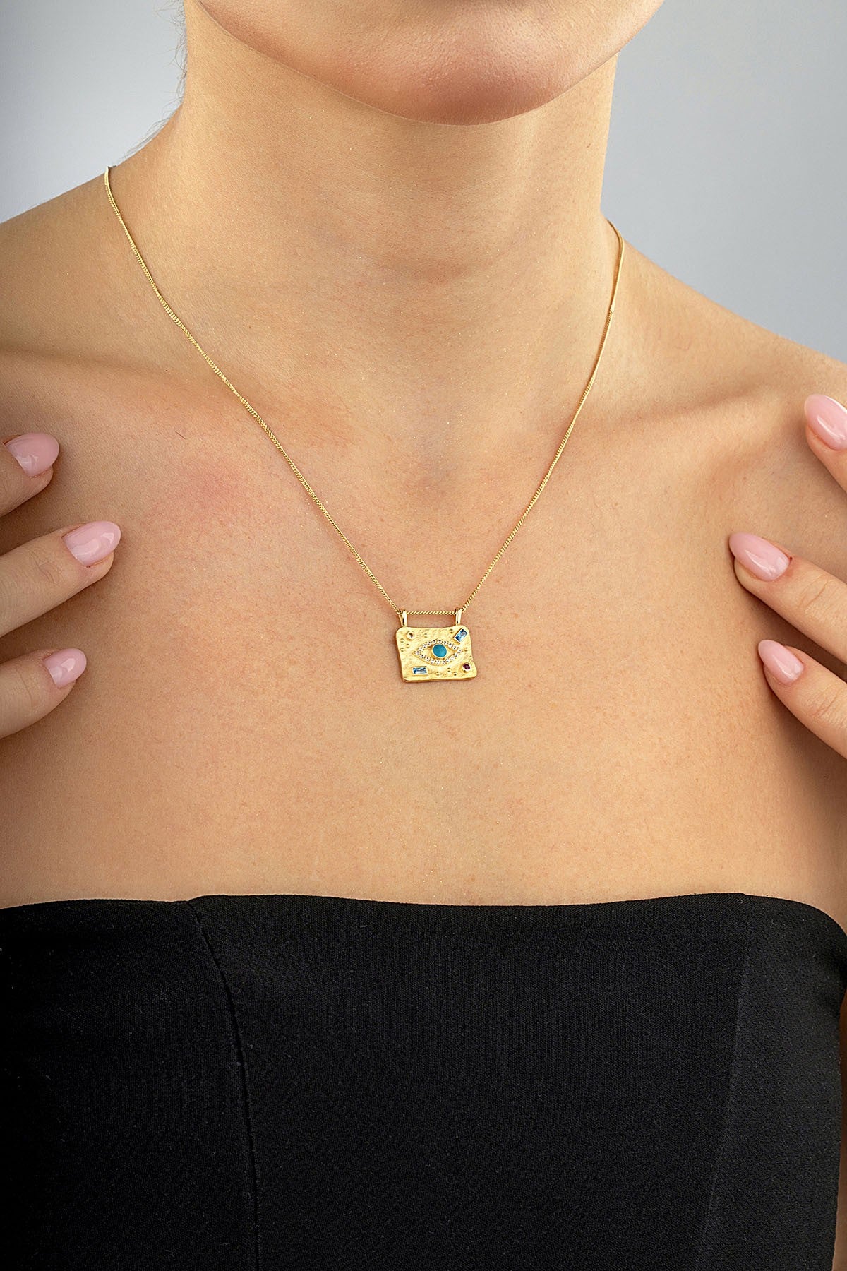 14K Stone-Set Gold Necklace