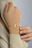 14K Crescent & Star Paperclip Gold Bracelet