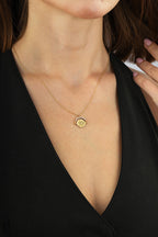 14K Stone-Set Gold Necklace