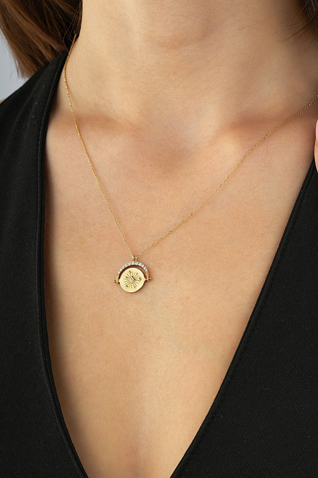 14K Stone-Set Gold Necklace