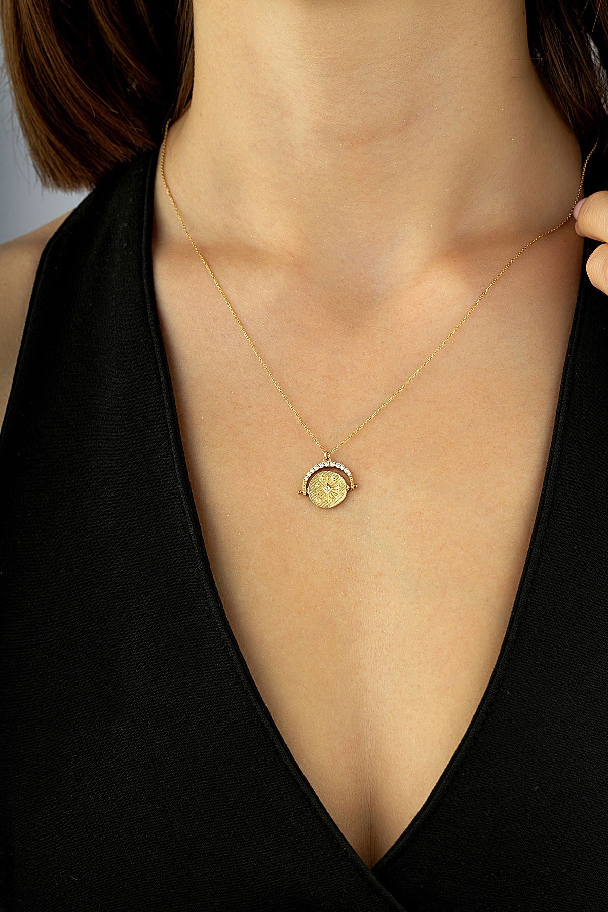 14K Stone-Set Gold Necklace