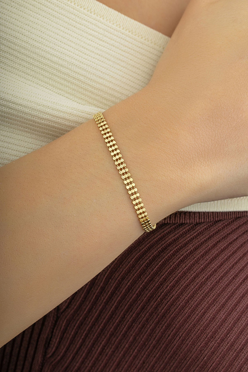 14K Pattern Gold Bracelet