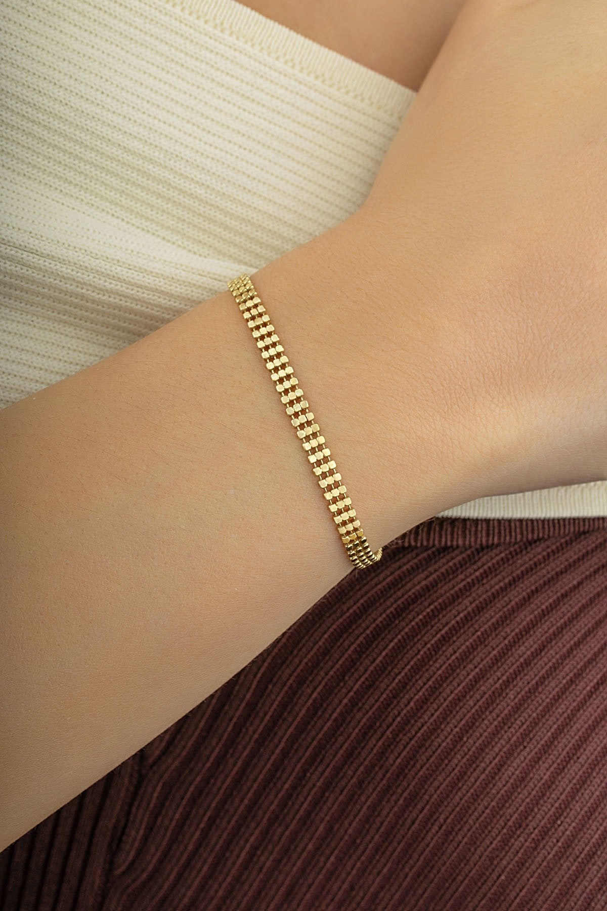 14K Pattern Gold Bracelet
